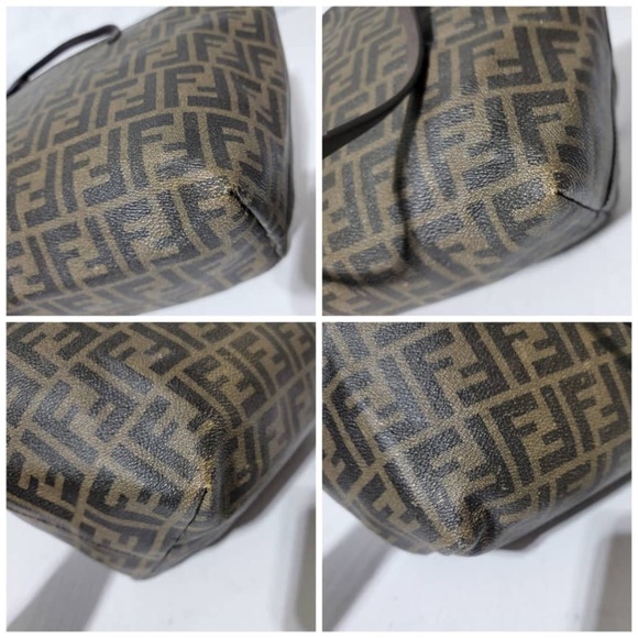 Authentic Fendi Tobacco Zucca Coated Canvas Spalmati Roll Shopper Tote B… - Picture 11 of 13